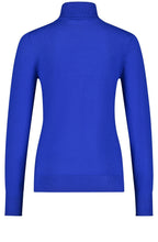 Heather Blue Fine Knit Polo Neck Jumper