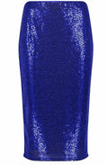 Heather Blue Sequinned Midi Skirt