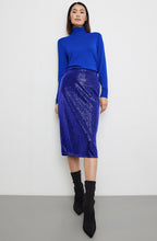 Heather Blue Sequinned Midi Skirt