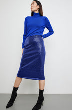 Heather Blue Sequinned Midi Skirt