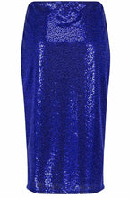 Heather Blue Sequinned Midi Skirt