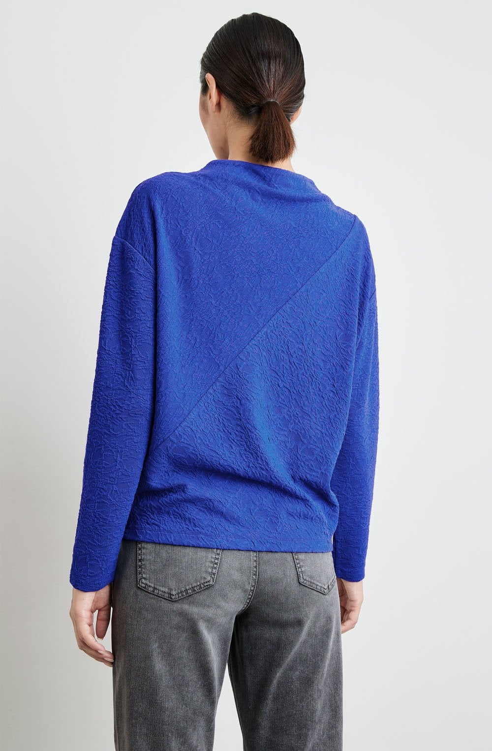 Heather Blue Textured Jersey Top