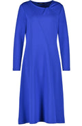 Heather Blue Twisted Neck Midi Dress