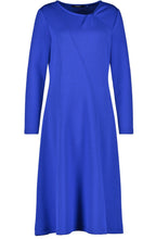 Heather Blue Twisted Neck Midi Dress