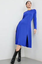 Heather Blue Twisted Neck Midi Dress