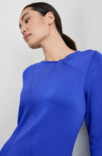 Heather Blue Twisted Neck Midi Dress
