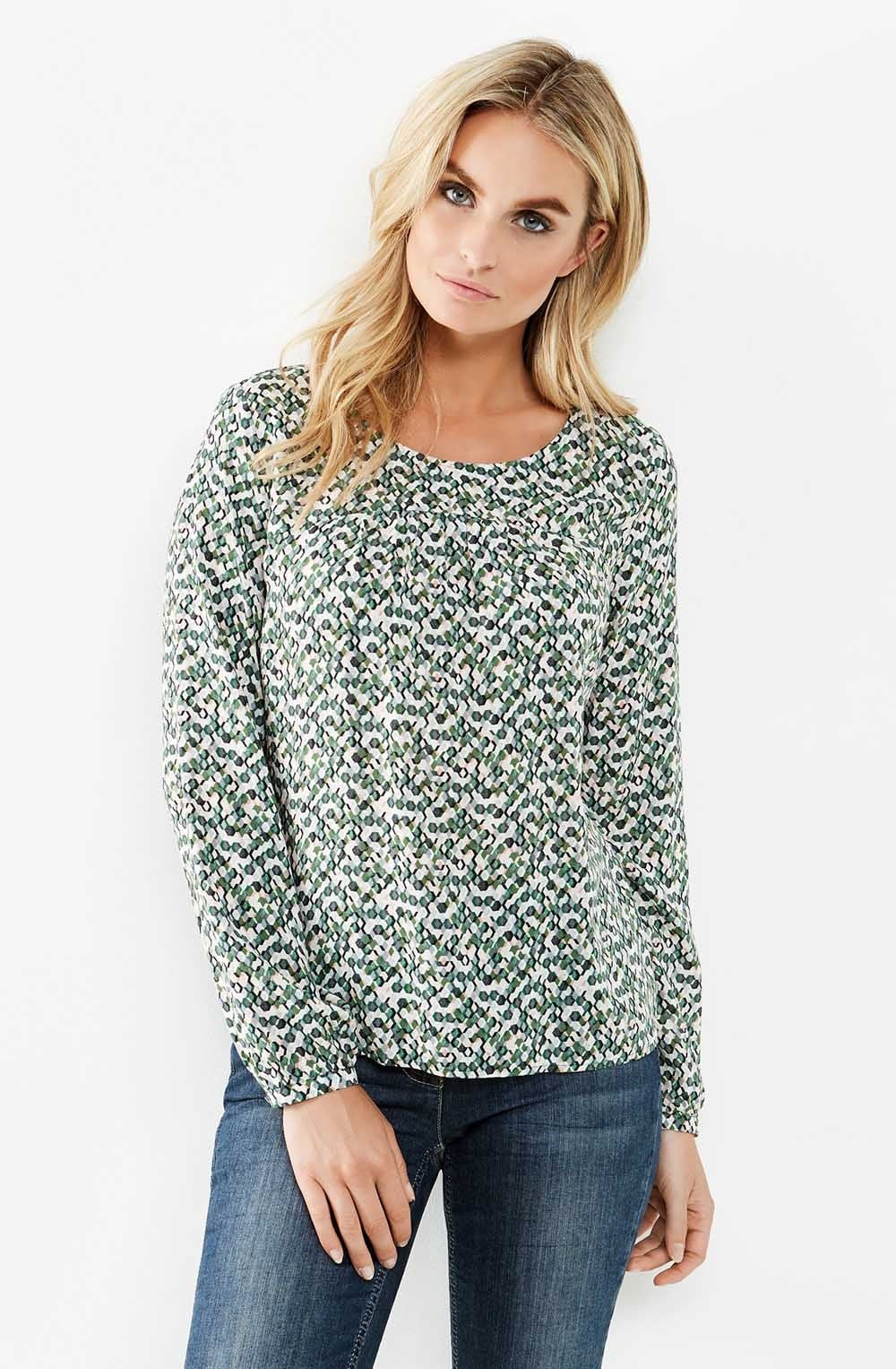 Honeycomb Print Blouse