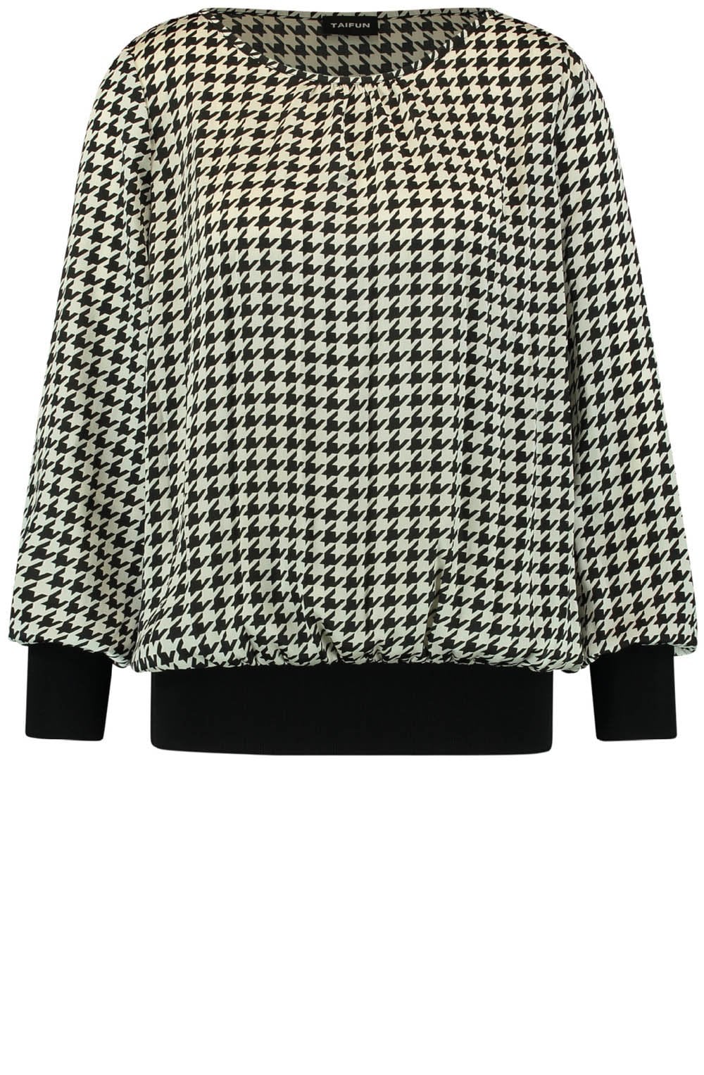 Houndstooth Check Blouse