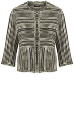 Jacquard Jacket With Fringed Hem
