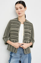 Jacquard Jacket With Fringed Hem