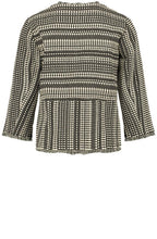 Jacquard Jacket With Fringed Hem