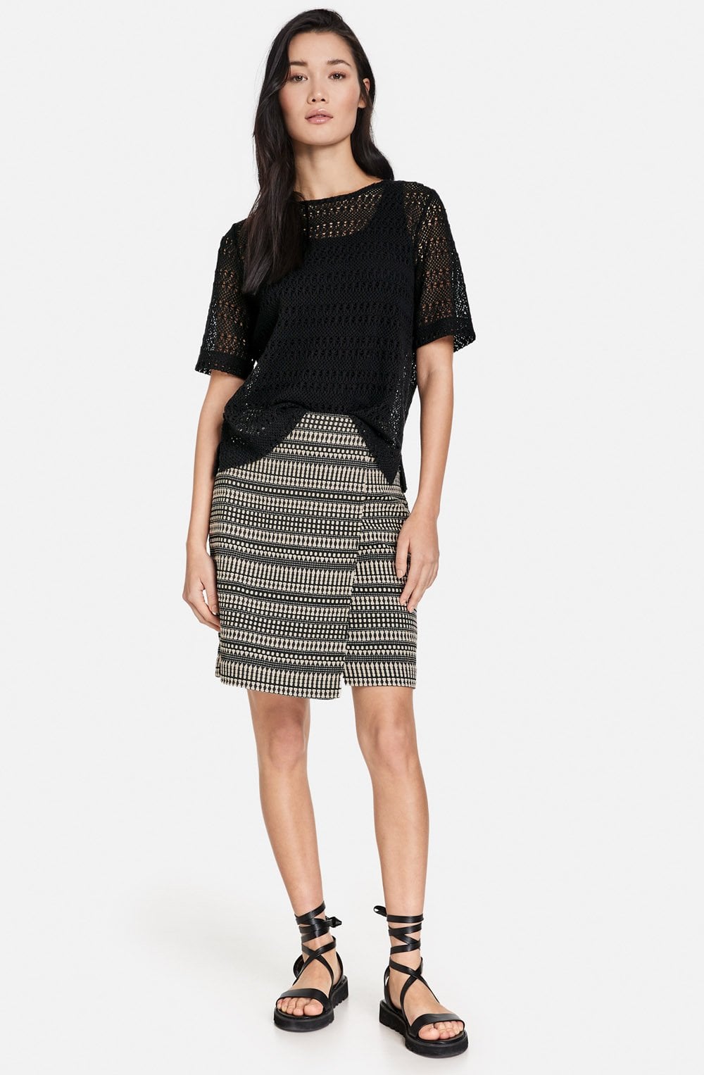 Jacquard Wrap Over Effect Skirt