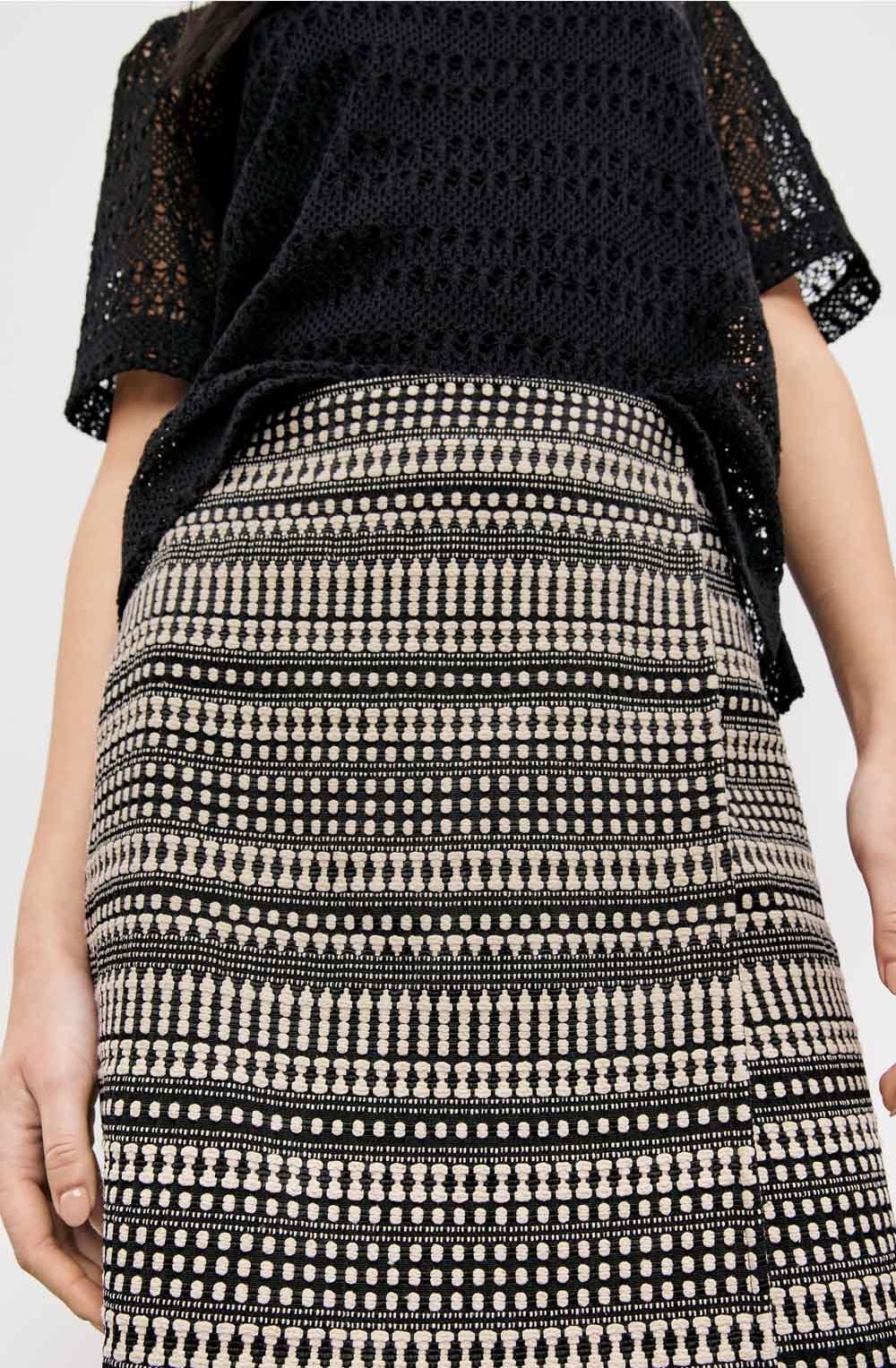 Jacquard Wrap Over Effect Skirt