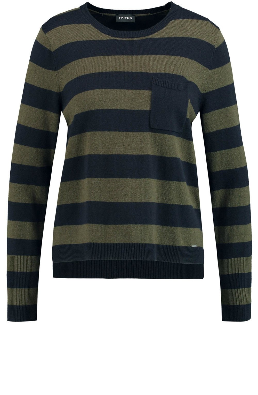 Kahki & Navy Striped Sweater