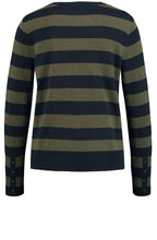 Kahki & Navy Striped Sweater