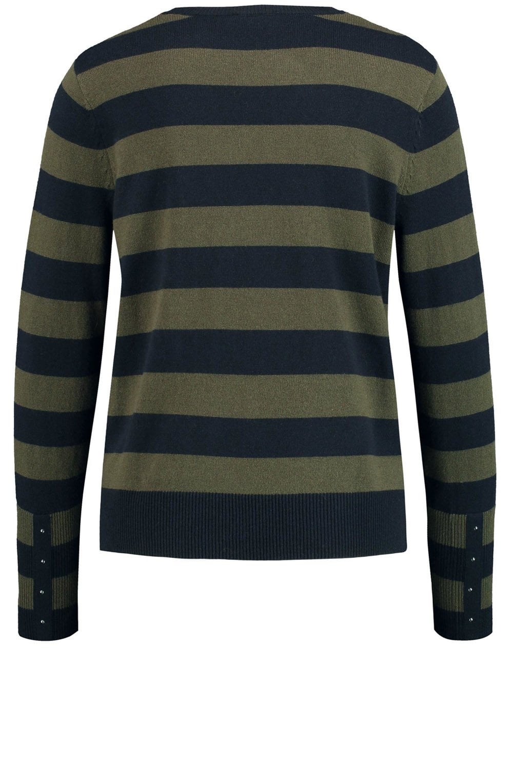 Kahki & Navy Striped Sweater