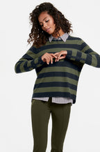 Kahki & Navy Striped Sweater