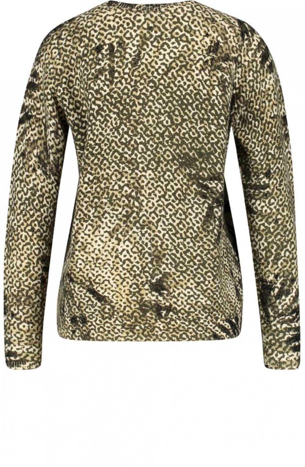 Khaki Abstract Print Knit Jumper