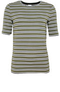 Taifun Khaki and white striped Top