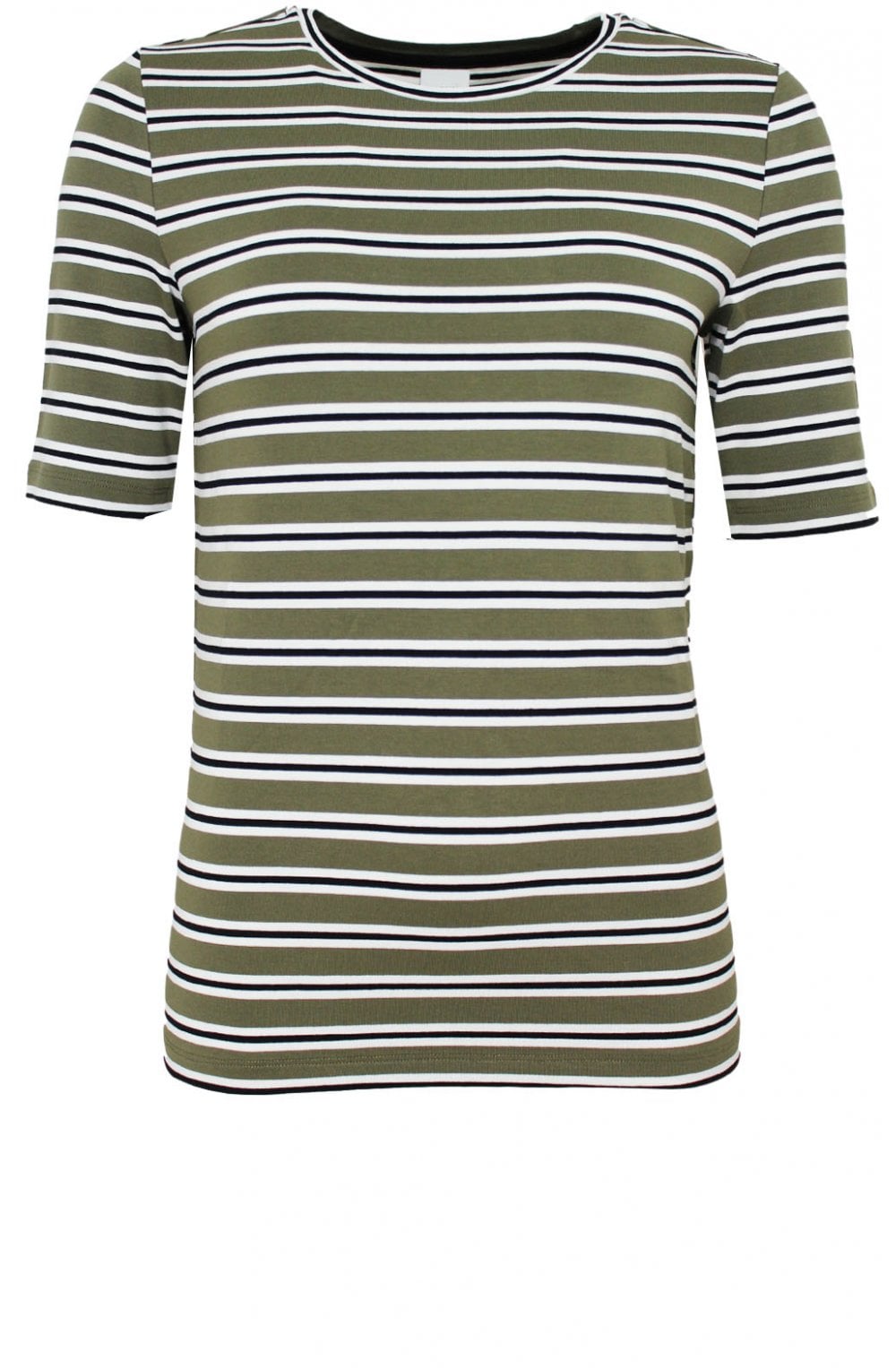 Taifun Khaki and white striped Top