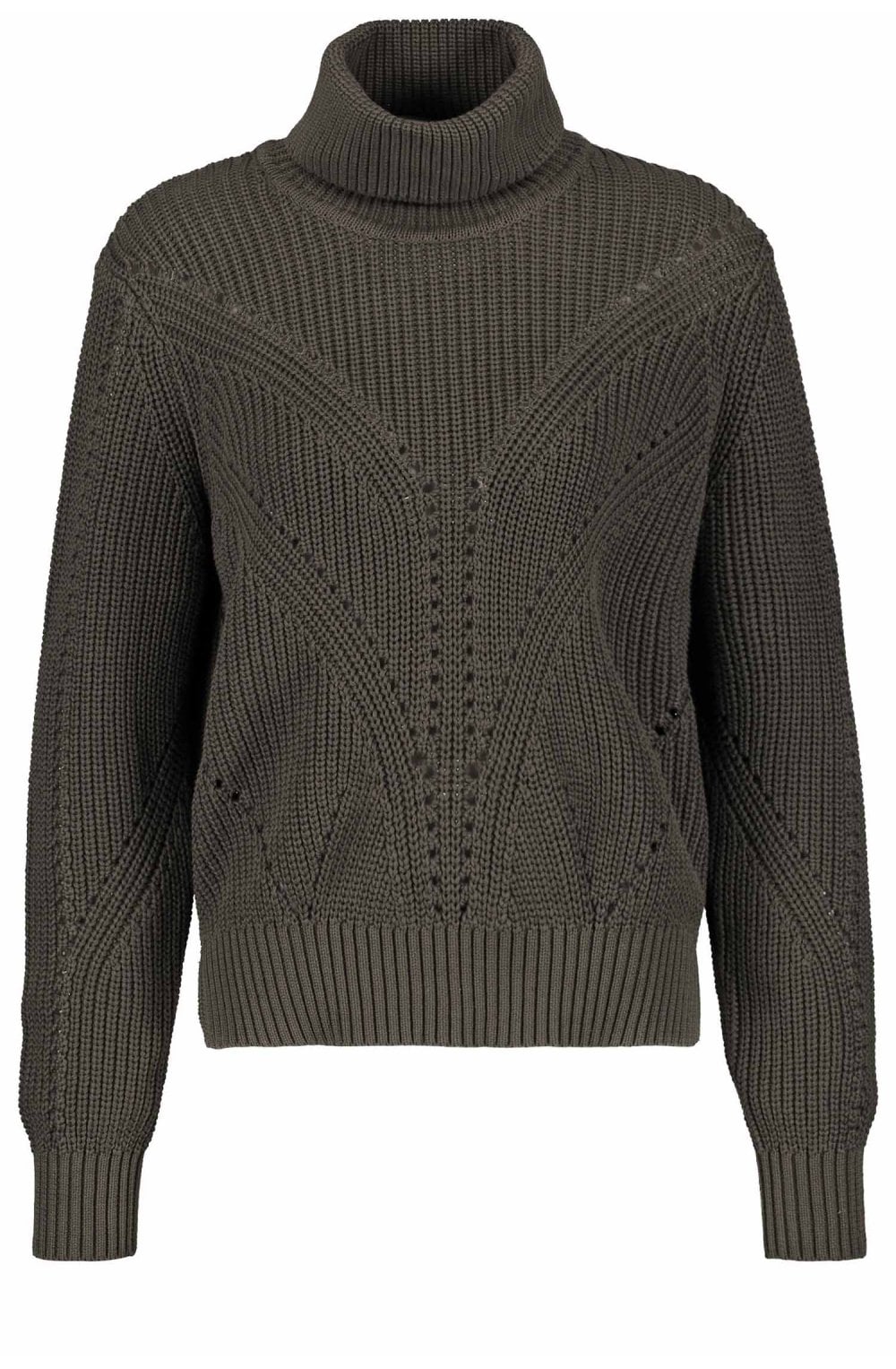 Khaki Chunky Ribbed Jumper