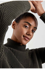 Khaki Chunky Ribbed Jumper