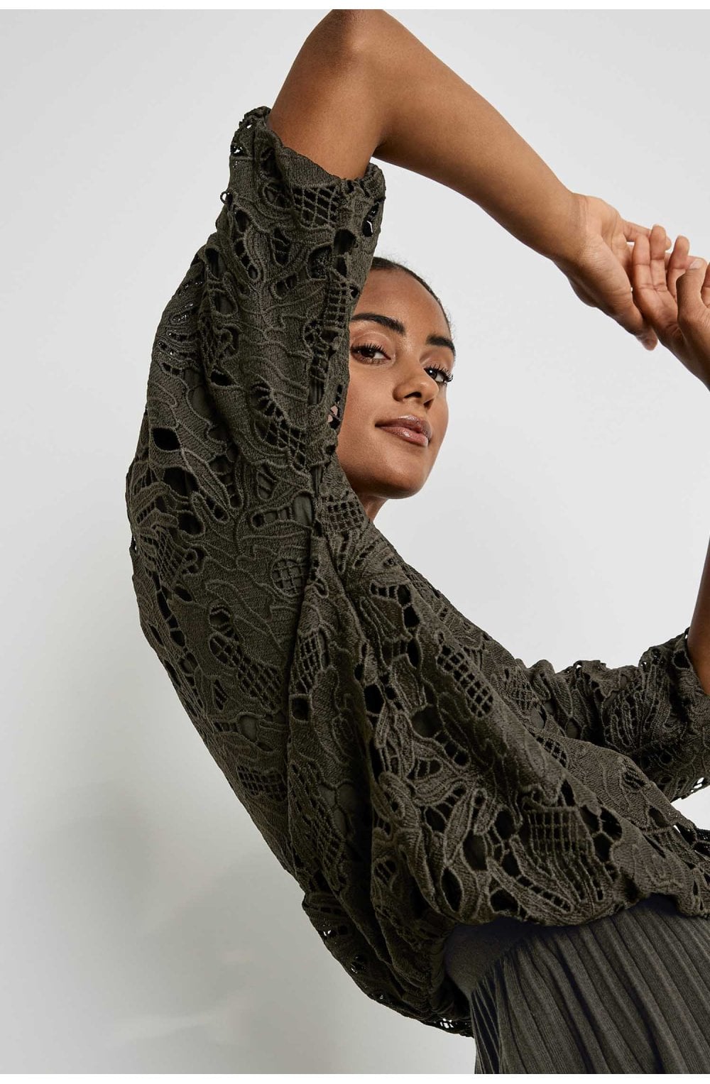 Khaki Crocheted Top