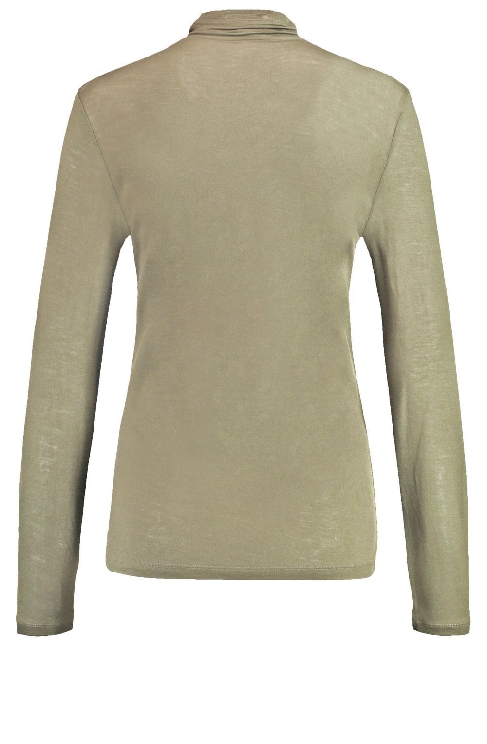 Khaki Jersey Polo Neck Top