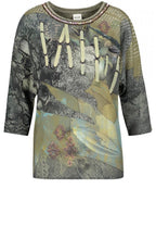 Khaki Patterned Front Top