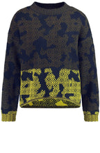 Khaki Patterned Ribbed Jumper