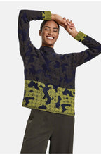 Khaki Patterned Ribbed Jumper