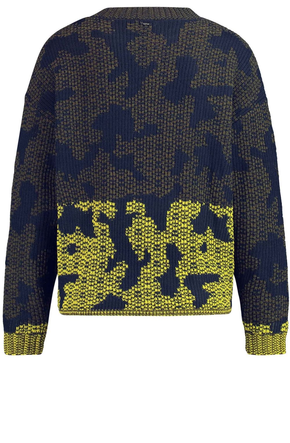 Khaki Patterned Ribbed Jumper