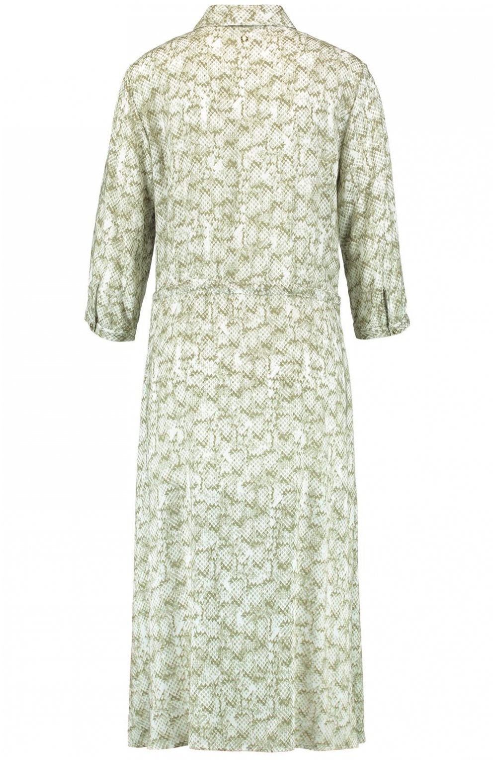 Khaki Snake Print Shirt Dress