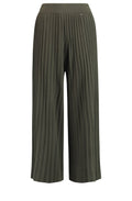 Khaki Wide Leg Pleated Culottes