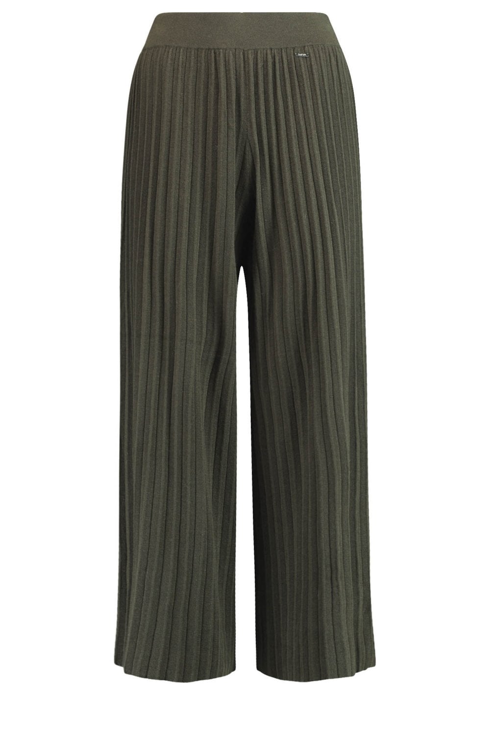 Khaki Wide Leg Pleated Culottes