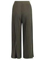 Khaki Wide Leg Pleated Culottes