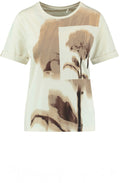 Light Creme Abstract Floral T Shirt