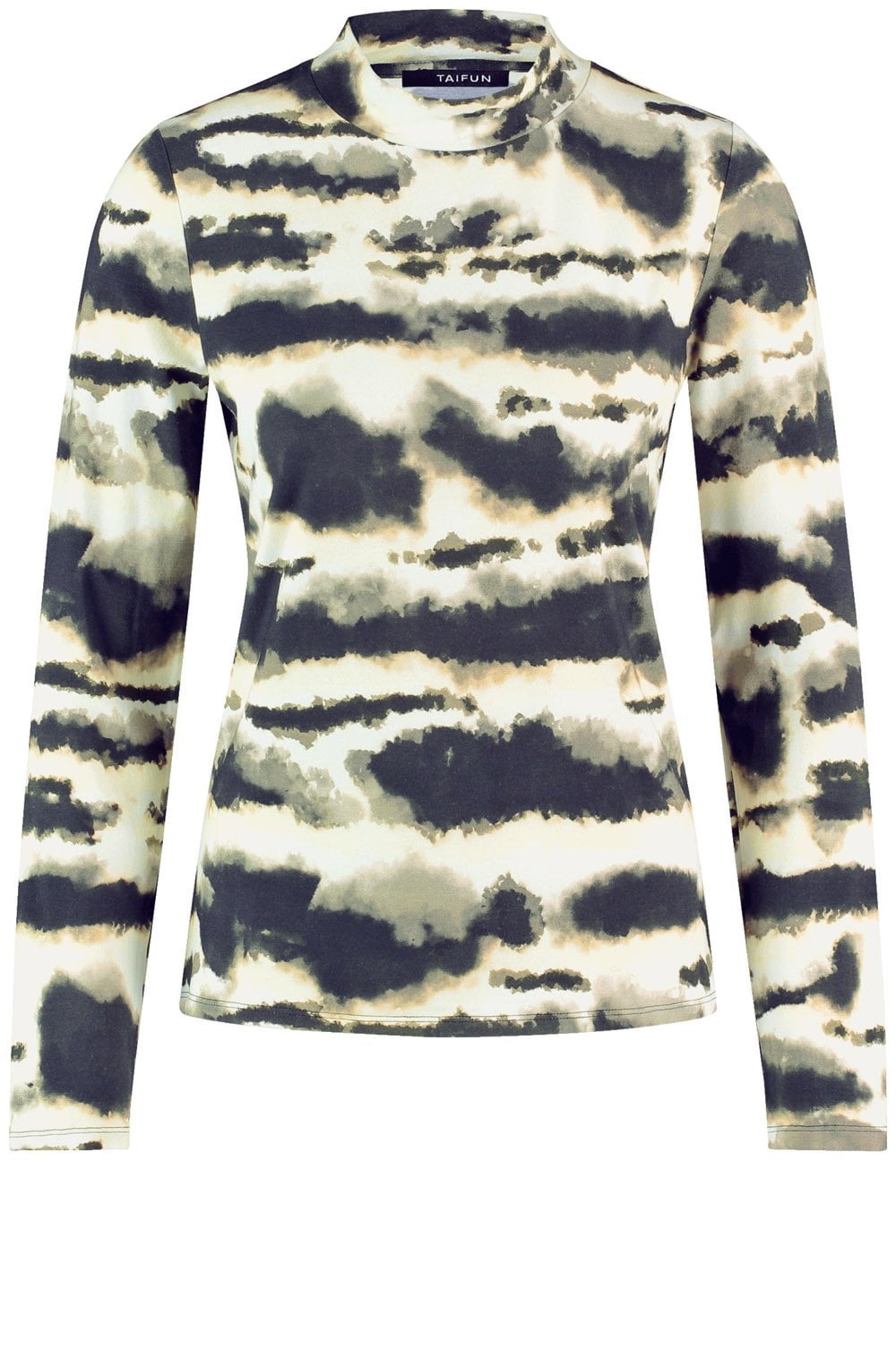 Light Creme and Black Bold Print Jersey Top