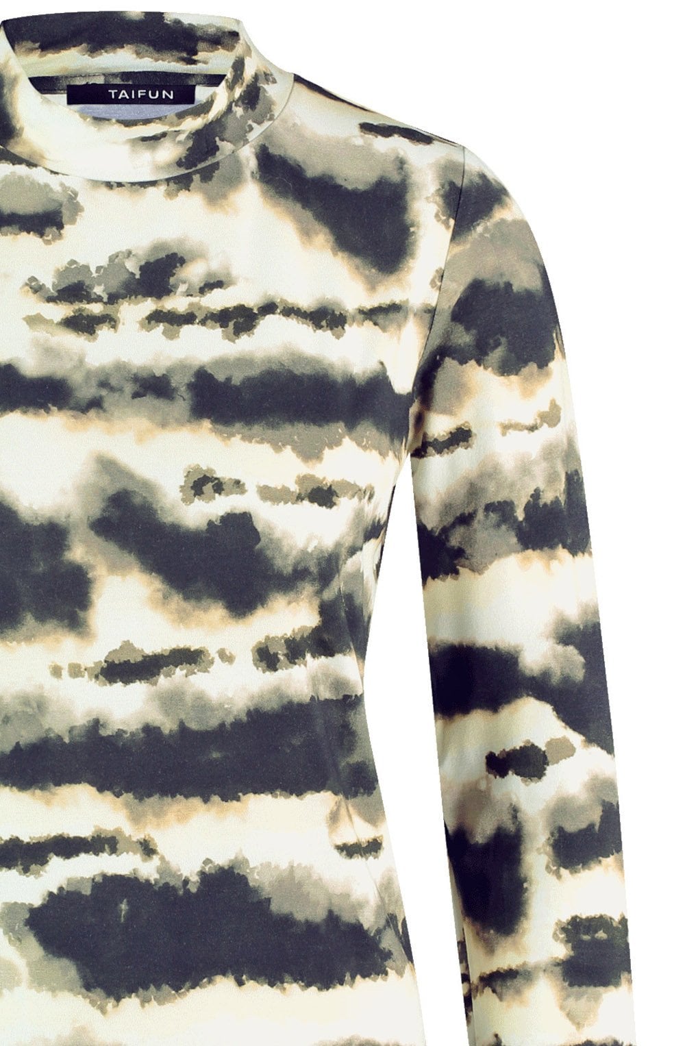 Light Creme and Black Bold Print Jersey Top