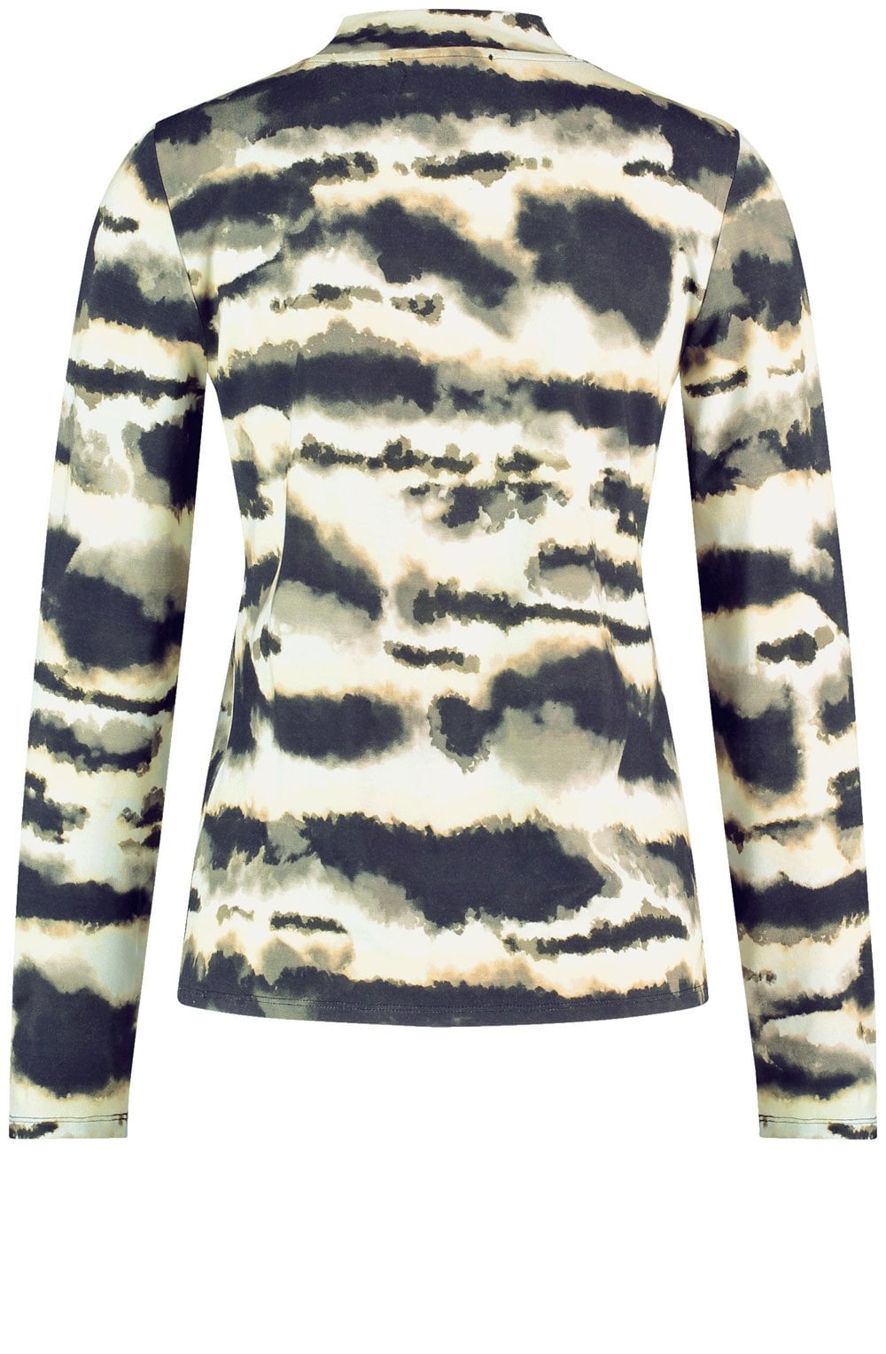 Light Creme and Black Bold Print Jersey Top