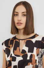 Light Creme and Tan Satin Front Blouse