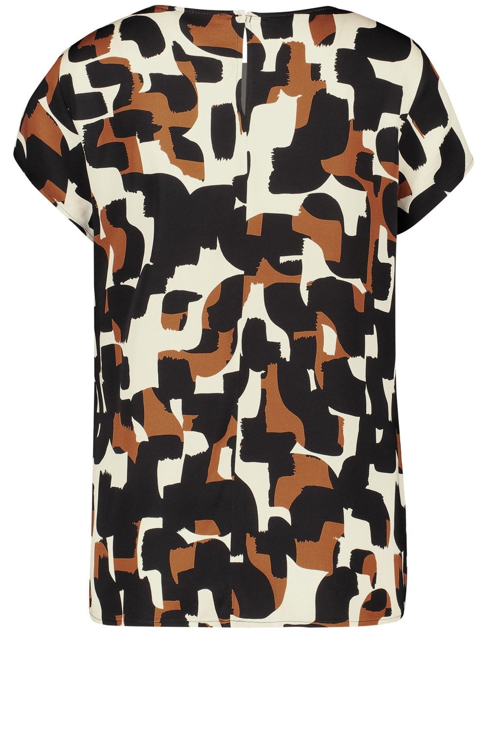 Light Creme Black and Tan Short Sleeved Blouse