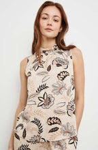 Light Creme Floral High Neck Silky Blouse