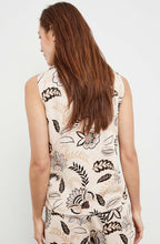 Light Creme Floral High Neck Silky Blouse