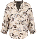 Light Creme Floral Silky Tunic