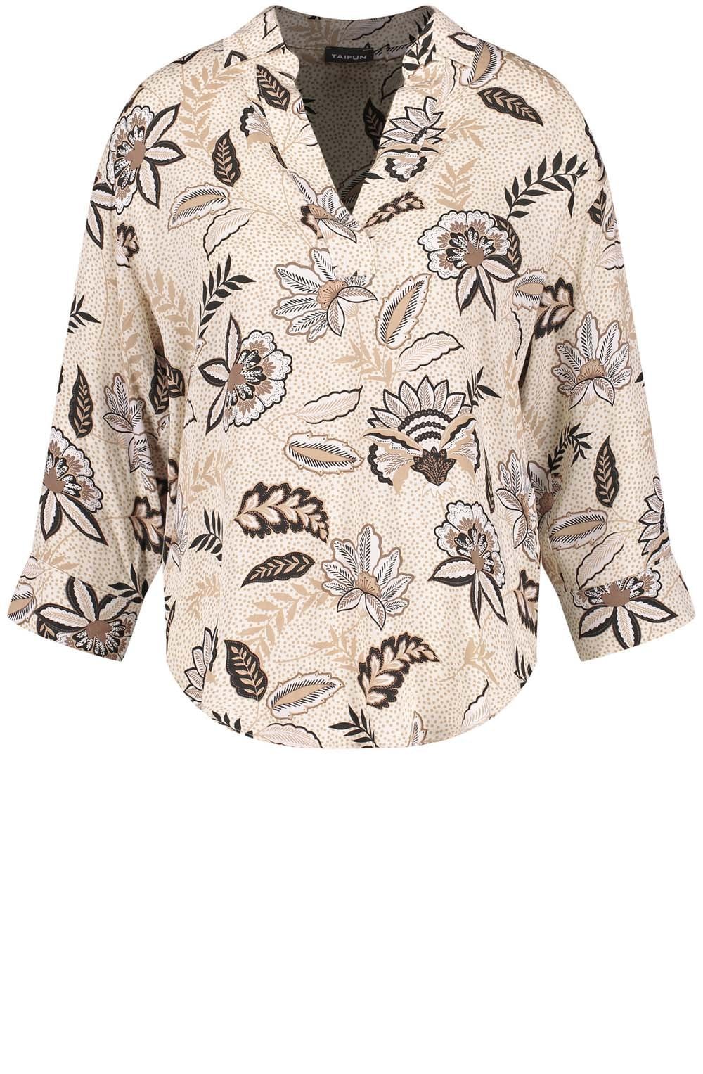 Light Creme Floral Silky Tunic