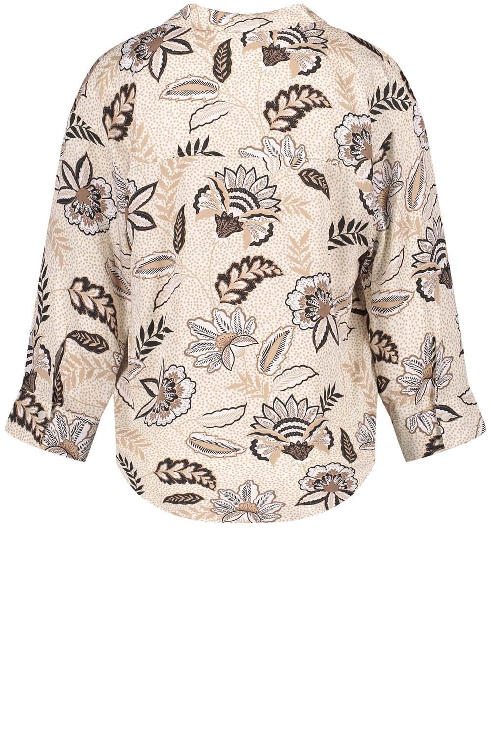 Light Creme Floral Silky Tunic