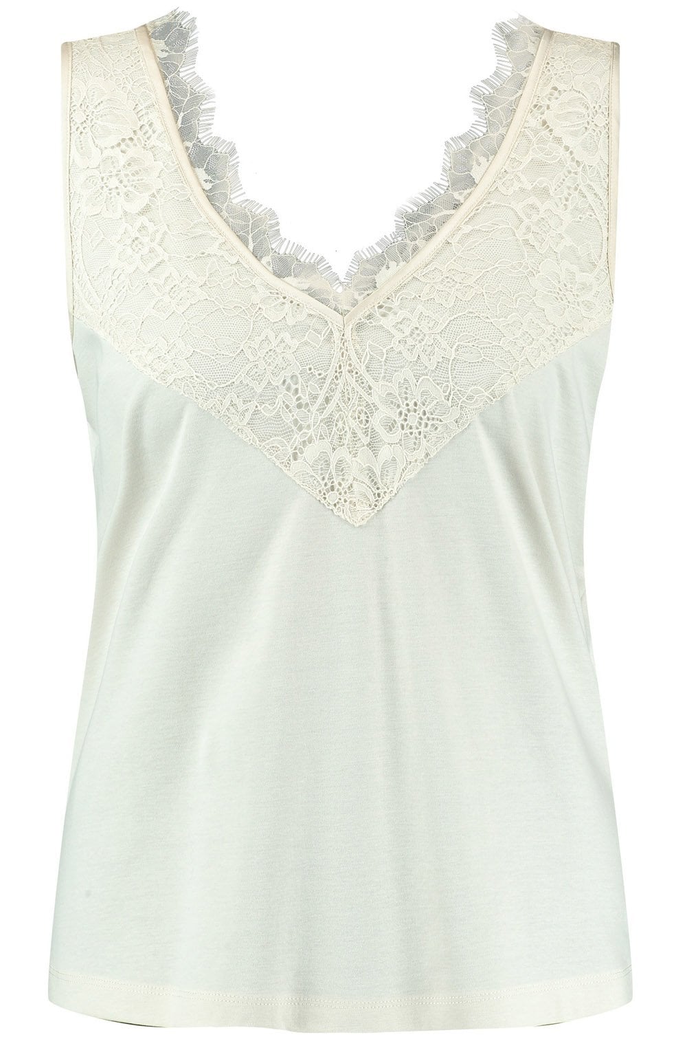 Light Creme Lace Overlay Vest