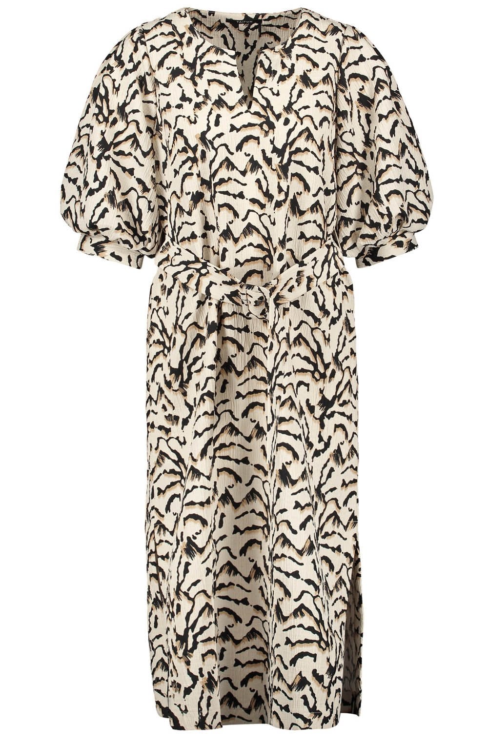 Light Creme Puff Sleeve Midi Dress