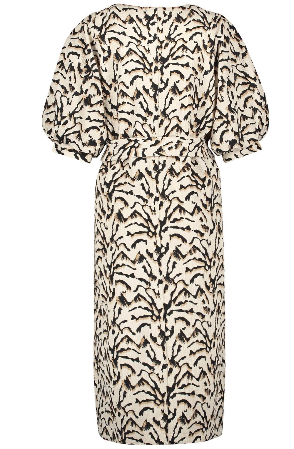 Light Creme Puff Sleeve Midi Dress